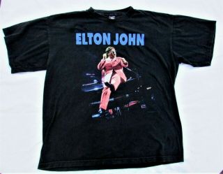 Vintage Elton John 1997 Solo Tour Concert T Shirt Mens Sz Xl 2 - Sided Graphic Euc