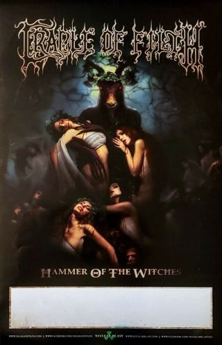 Cradle Of Filth Hammer Of The Witches Ltd Ed Rare Tour Poster,  Metal Poster