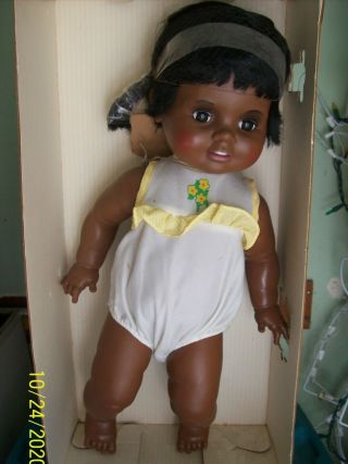 Vintage 1973 Ideal Baby Crissy Doll Grow Hair 24 " Black African American Rare