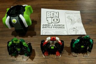 Ben 10 Omni - Launch Omnitrix Watch Battle Figures Alien Wildvine Four Arms Xlr8