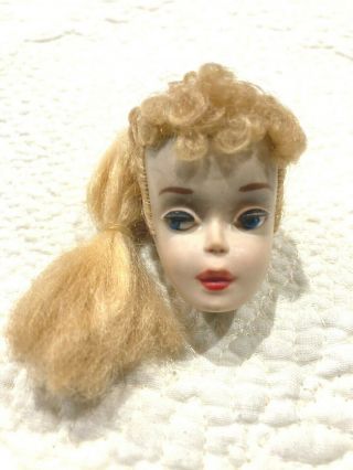 Gorgeous Vintage 3 Ponytail Barbie Doll Head With Face Paint