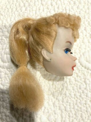 Gorgeous Vintage 3 Ponytail Barbie Doll Head with Face Paint 2