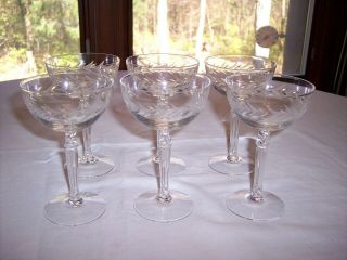 Set Of 6 Vintage Fostoria Holly Tall Sherbets/champagnes