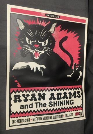 Ryan Adams Cat Concert Poster Dallas Tx Mcfarlin 12.  5.  14 Self - Titled Tour 2014
