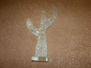 Rare,  Large 19 " Western Hand Crafted Crystal Glass Cactus Statue (one Of A Kind)