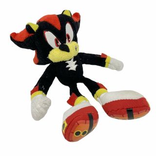 Sonic The Hedgehog Shadow Plush Black Stuffed Animal Toy 8” Sega No Tags