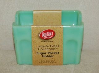 Nwt Jadeite Green Milk Glass Sugar Packet Holders Caddy Retro Vintage Style