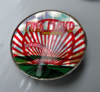 Vintage Pink Floyd Prismatic Crystal Pin Badge Prog Heavy Rock Guitar Sunrise