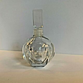 Signed Scandinavian Cut Crystal Perfume Bottle
