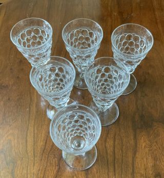 Set Of 6 Vintage Westmoreland " Thousand Eye " Clear Crystal Water Goblets