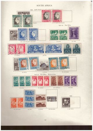 South Africa - King George Vi Stamps From Sg Printed Album - 3 Pages