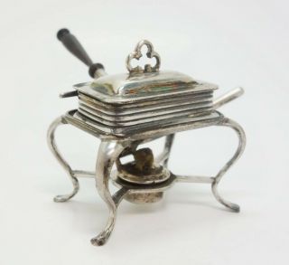 Antique William B Meyers Miniature Dollhouse Sterling Silver Chafing Dish 1