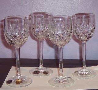 Small Bohemia Czech Crystal 24 Wine Glasses Stemmed 5 1/2 " Tall Cut Glass Vguc