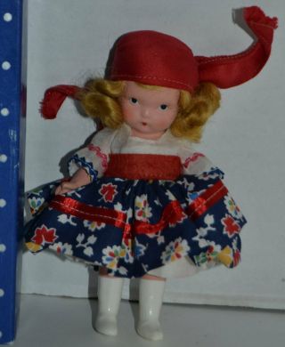Vtg Bisque 5” Nancy Ann Storybook Russian Doll Judy Ann Mib Around The World