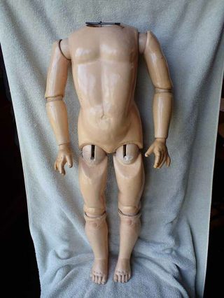 Very Large Antique Composition Jointed Doll Body 29 1/2 "
