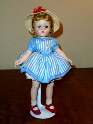 Vintage Kelly Doll Blue Dress Red Shoes 1958 Madame Alexander 11.  5 " Hard Plastic