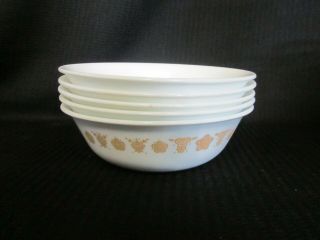 Corelle Butterfly Gold Set Of 5 Cereal/soup Bowls 6 1/8 " Diameter