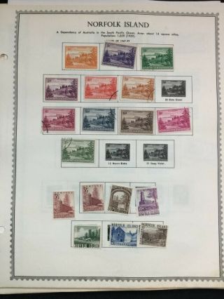 Tcstamps 23x Pages Old Norfolk Island Postage Stamps 265