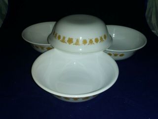 4 Corelle Butterfly Gold 6 1/4 " Soup Cereal Bowls