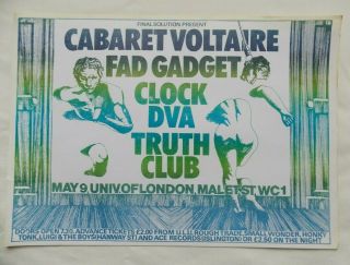 Small Poster Flyer Cabaret Voltaire Fad Gadget Dva Clock University Of London B