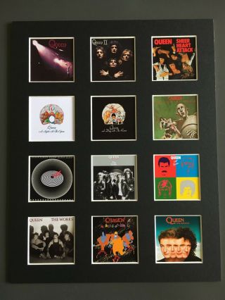 Queen Discography 14 " By 11 " Lp Covers Picture Mounted Ready To Frame