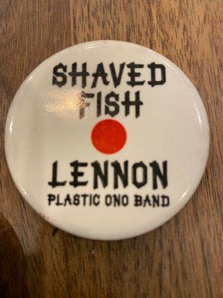 1975 Beatles John Lennon Promo Item For Shaved Fish Lp - Button