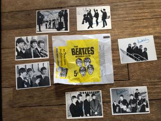 Vintage 1964 The Beatles Bazooka Bubble Gum Wrapper,  7 B&w Cards 62 - 68 L@@k Wow