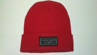 Twenty One Pilots 21 Spellout Red Logo Beanie Winter Cap Hat Rare Nwot