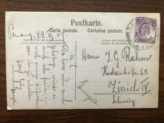 Straits Settlements Malaysia Old Postcard Penang To Switzerland 1907