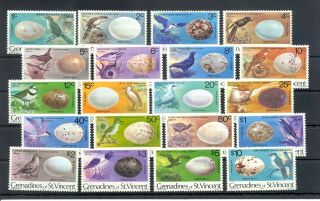 St.  Vincent - Grenadines 1978 - - 20 St.  Bird Set Complete - - Mnh Vf