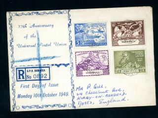 Dominica 1949 Upu Illustrated First Day Cover (j329)
