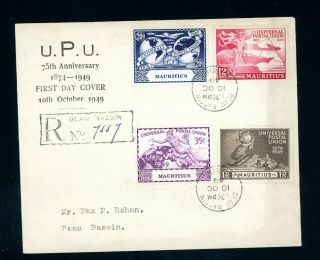 Mauritius 1949 Upu Illustrated First Day Cover (j330)