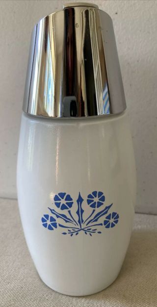 Vintage Gemco Corning Style Blue Cornflower Glass Syrup Dispenser Perfect 3