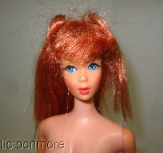 Vintage Rare Titian Redhead Barbie Twist N Turn Doll No 1160 No Green Mod Era