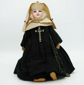 Antique 11 " Armand Marseille Bisque Nun Doll 1894 Am 4 Dep