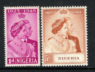 Nigeria Kgvi 1948 Silver Wedding Set Sg62 - 63 Mnh