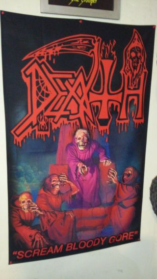 Death Scream Bloody Gore Huge 26 X 42 " Textile Poster Flag Metal Autopsy Deicide
