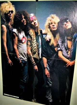 Guns And Roses Vert Group Shot Full Color Poster Axl Slash Duff Steven Izzy