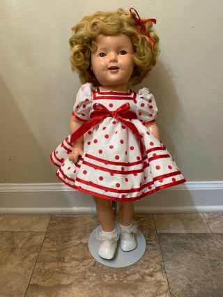 Shirley Temple Composition Doll Ideal 20 In Vintage 1930s Blonde Mohair Wig