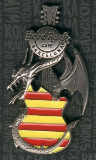 Hard Rock Cafe Barcelona Core 3d Dragon And Flag 2020 Pin