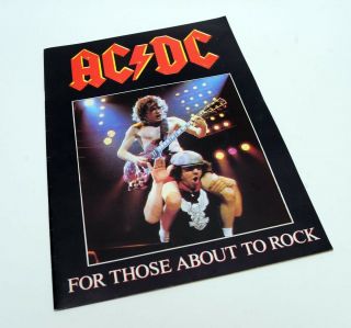 Vintage 1982 Ac Dc For Those About To Rock Tour Programme Acdc Ac/dc