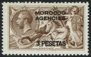 Morocco Agencies Spanish Currency 1914 Kgv Seahorses 3 Pesetas On 2/6 Bradbury