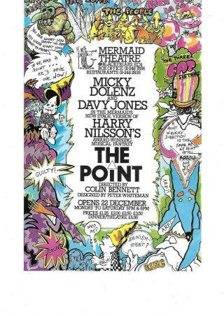 The Monkees Davy Jones Micky Dolenz The Point Theatre Poster 1977