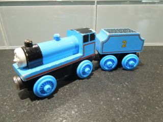 Thomas The Tank - Edward And Tender - Wooden Train Cars 1994 Edition