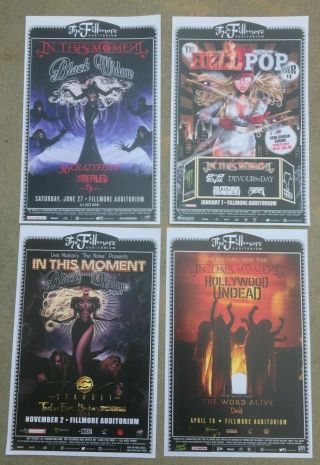 In This Moment (4) Different Fillmore Denver,  Colorado 11x17 Promotional Posters