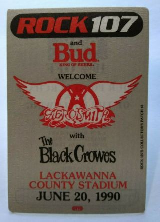 Aerosmith The Black Crowes Backstage Concert Pass Hard Rock Music 1990