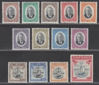Grenada 1951 King George Vi Set Mostly Sg172 - 184 Cat £35