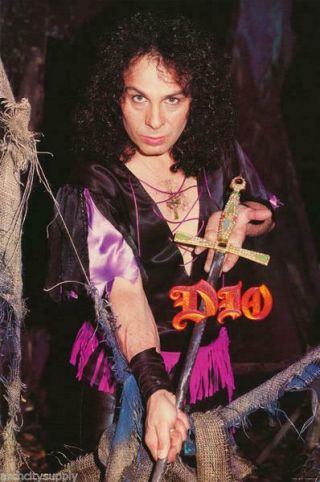 Vintage 1984 Ronnie James Dio With Sword Poster Rock Heavy Metal