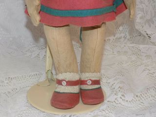 Antique Cloth Felt Lenci Doll Early Child All 5