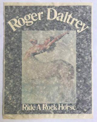 Roger Daltrey Vintage Mca Promo Iron - On Transfer Ride A Rock Horse The Who